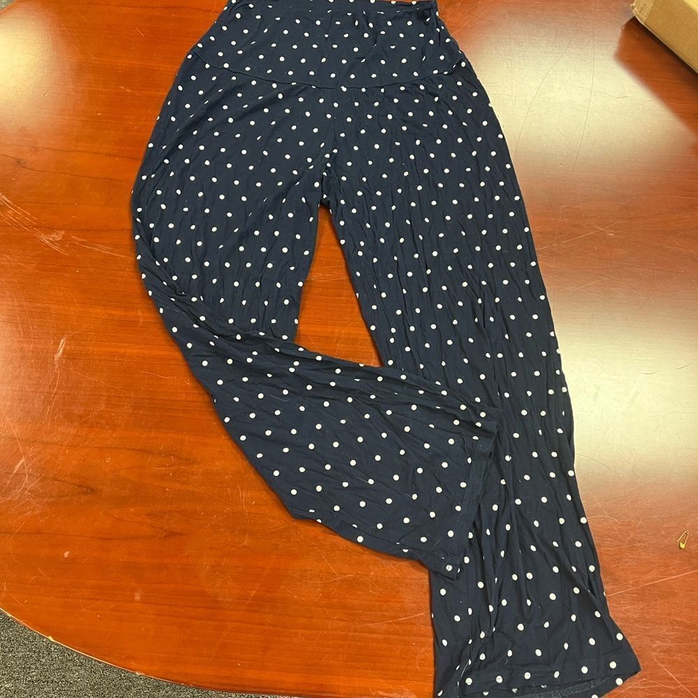 Angel Maternity Navy Polka Dot Pull On Pants sz M